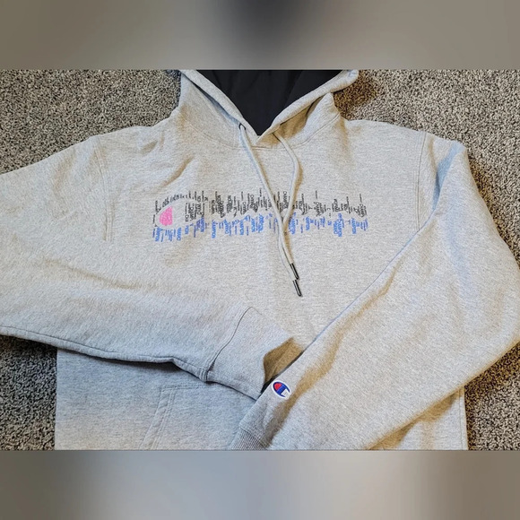 champion shop hooded pullover sweatshirt, unisex, size youth XLG/ adult sm, gray - Picture 3 of 8